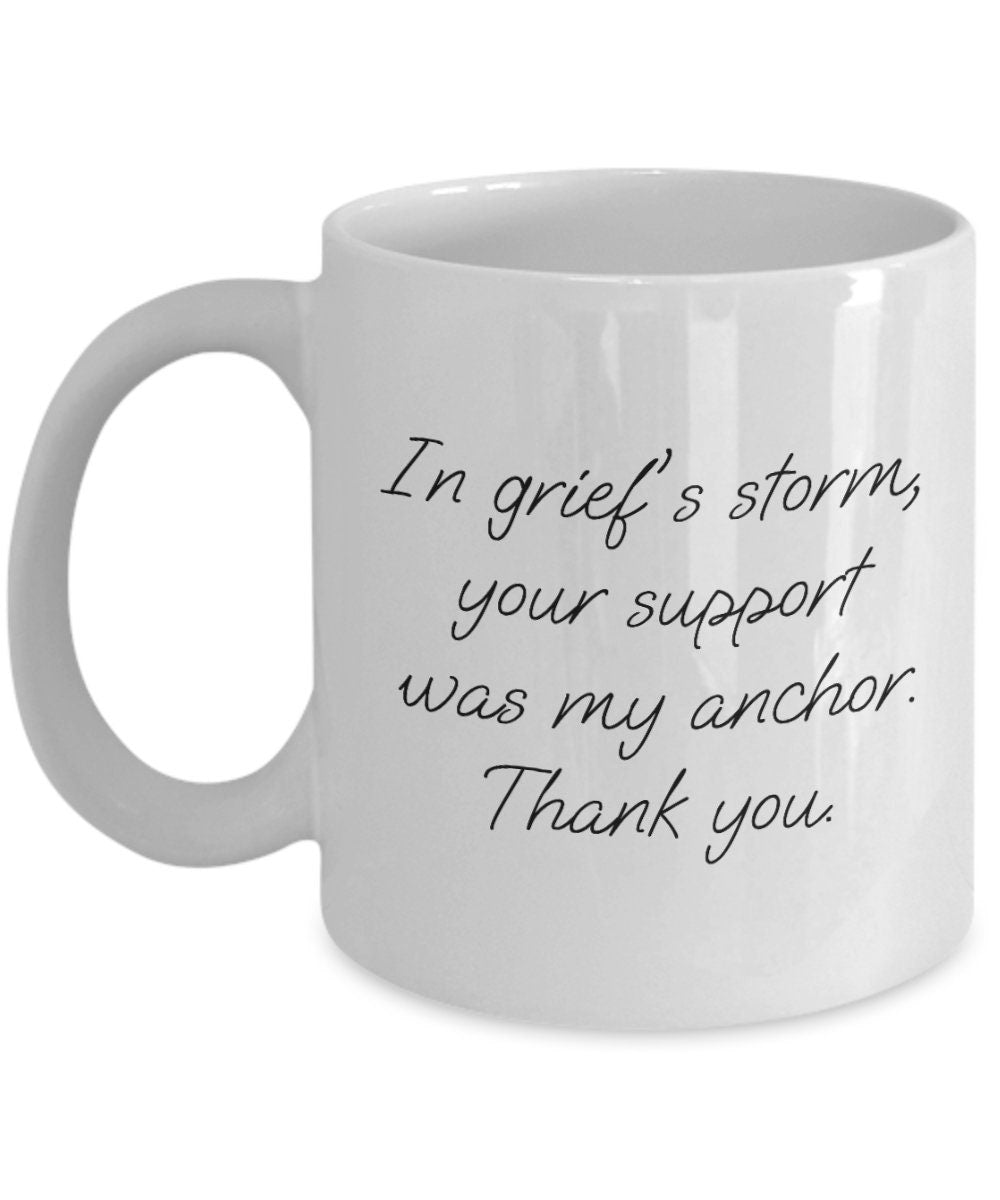 Grief Counselor Mug Bereavement Counselor Gift Grief Therapist Gift Bereavement Coordinator Your Support Was My Anchor Graphic Tee – Aesthetic Look · Must-Have Style