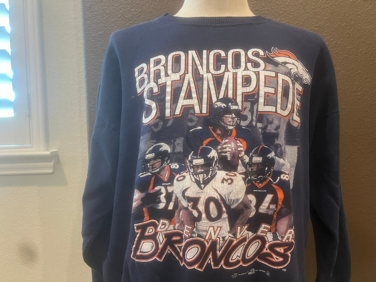 Vintage 9039s Denver Broncos Blue Crewneck Sweatshirt Size XL Sweatshirt – Easygoing Wear · High-Quality Print