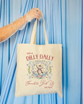 Funny Dilly Dally Tote with Circus Hippo Butterfly Lovers Cute and Unhinged Weirdcore Tote Bag for Friend Who Loves Hippos Silly 90s Vibe Tote Bag – Soft Feel · Must-Have Style
