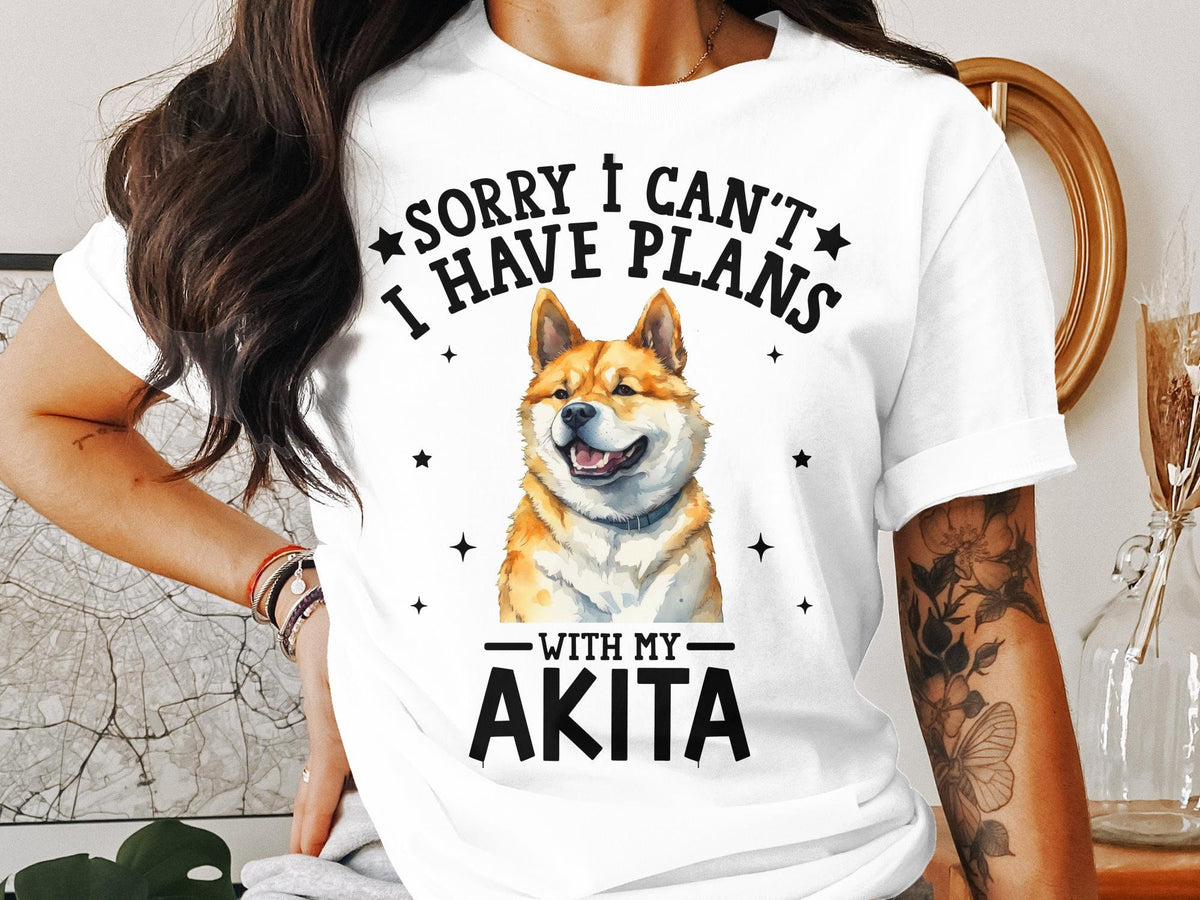 Dog T Shirt Sorry I Can39t I Have Plans With My Akita Dog Womens Ladyfit TShirt Cute Dog Lover Gift Funny Akita Dog Shirt Dog Mom Tee Graphic Tee – Premium Graphic · Top Pick For Any Outfit