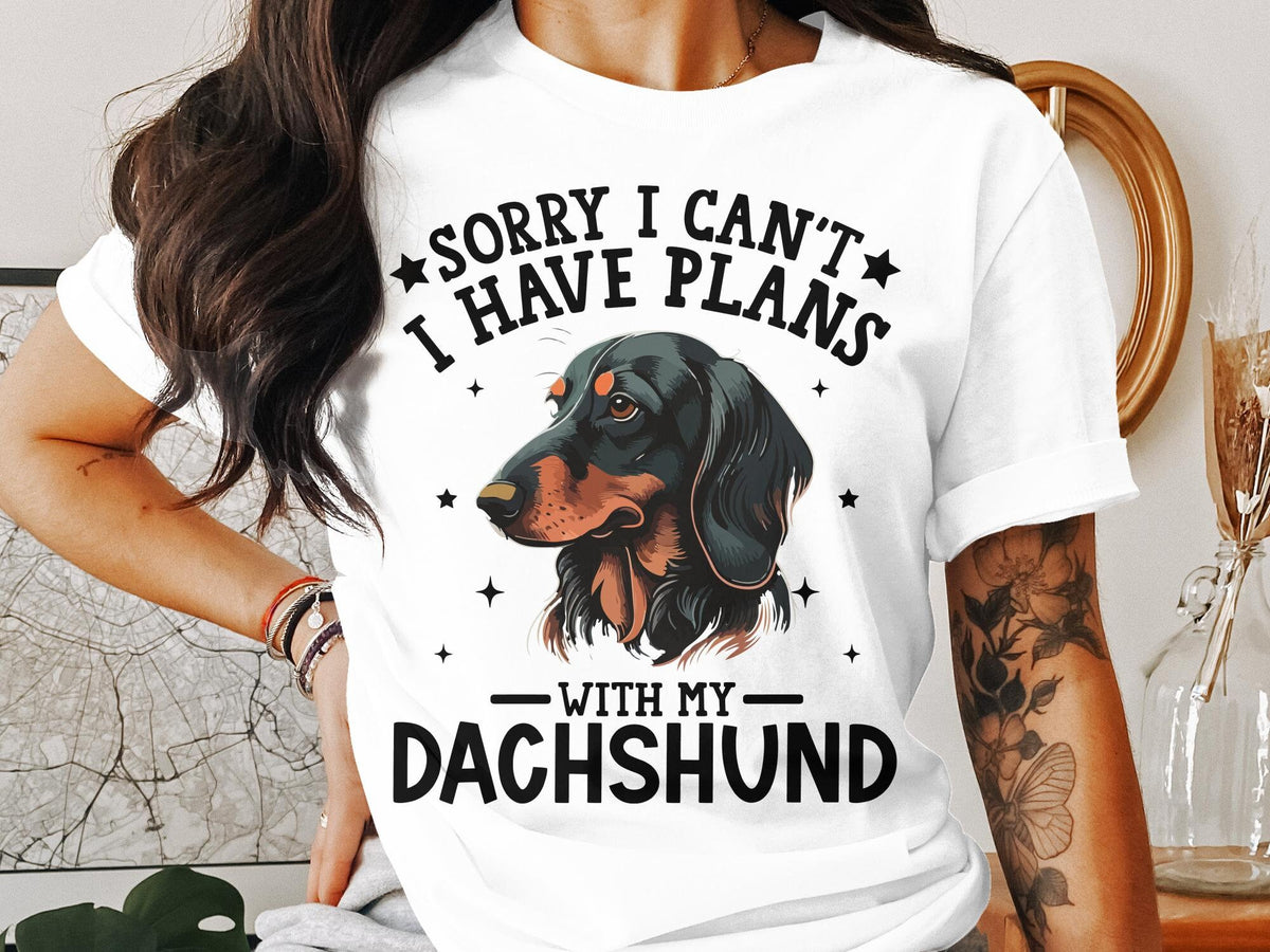 Dog T Shirt Sorry I Can39t I Have Plans With My Dachshund Womens Ladyfit Dog Lover TShirt Funny Dog Owner Tee Cute Dachshund Gift Shirt Graphic Tee – Everyday Comfort · Great Gift For Fans