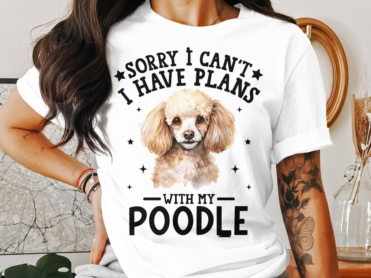 Dog T Shirt Sorry I Can39t I Have Plans With My Poodle Women39s Ladyfit Dog Lover TShirt Funny Statement Tee Perfect Gift for Dog Moms Graphic Tee – Bold Style · Perfect For Daily Wear