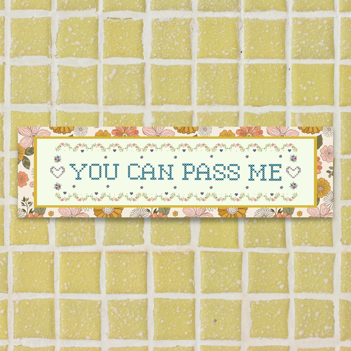 Cute Slow Driver Bumper Sticker You Can Pass Me Eclectic Grandma Vibes 16th Birthday Boho Retro Flowers Anxious Driver Vinyl Car Decal Graphic Tee – Soft Feel · High-Quality Print