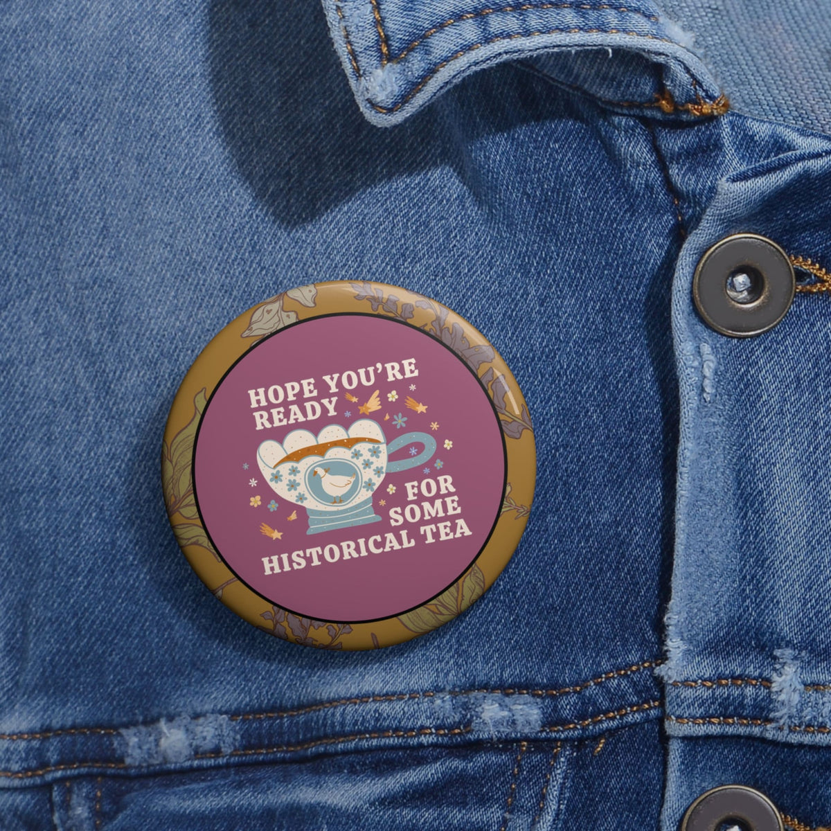 Cute American History Pinback Button for History Professor Social Studies Teacher Historical Tea 90s Aesthetic Goose Boho Retro Flowers Graphic Tee – Premium Graphic · Perfect For Daily Wear