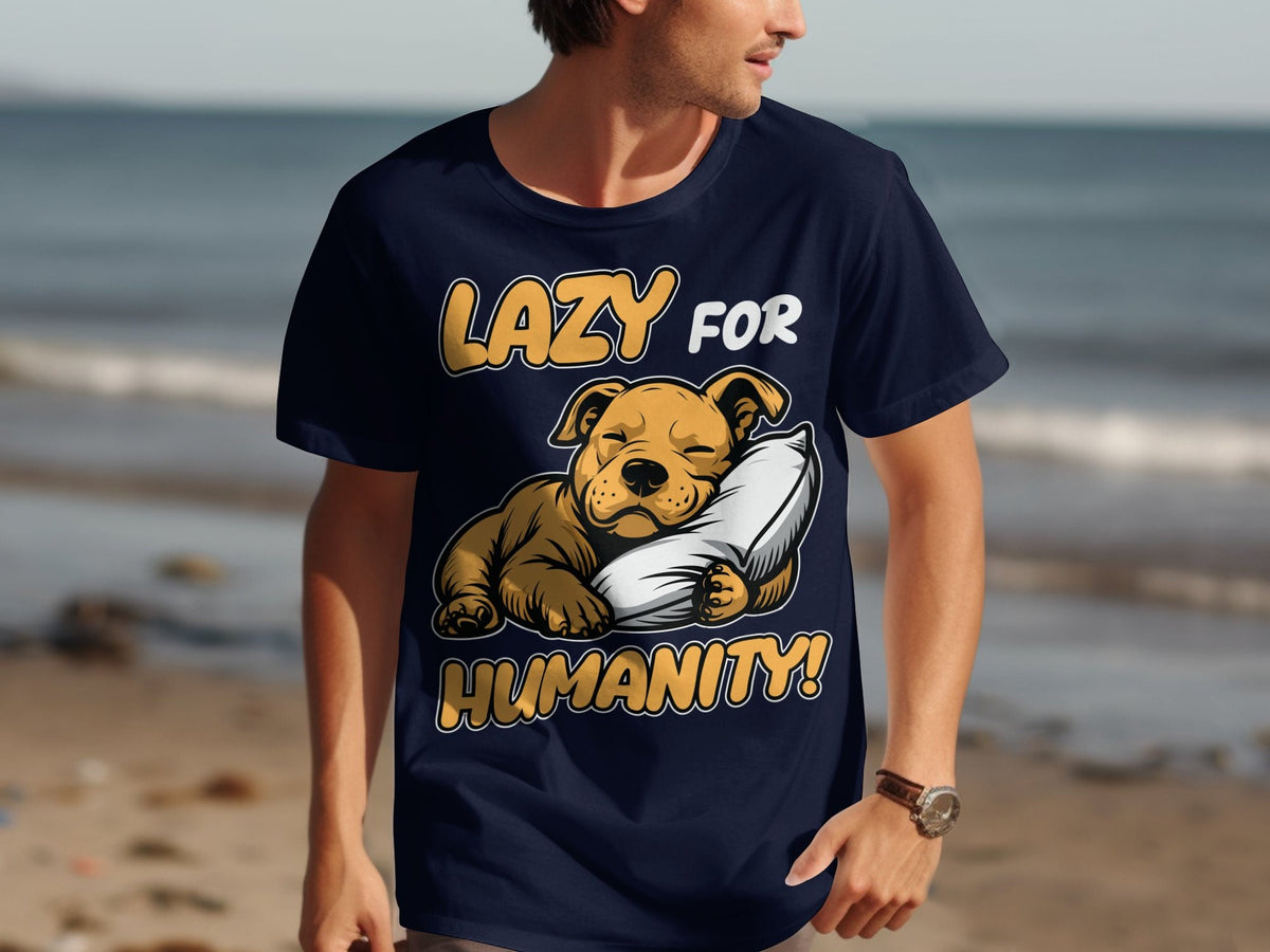 Cozy Lazy Dog Pillow Design TShirt Lazy Animal Themed Graphic Tee Comfortable and Cute Dog Lover Shirt Gift Idea for Pet Owners Graphic Tee – Premium Graphic · Trending Graphic Apparel