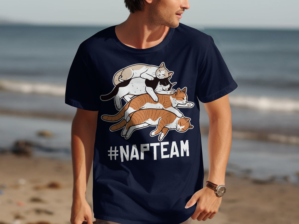 Lazy Animal Themed TShirt Cat Lovers Graphic Tee Nap Team Design Funny Cat Nap Shirt Cute Sleeping Cats Tee Cozy Casual Wear Graphic Tee – Fan Favorite · Great Gift For Fans