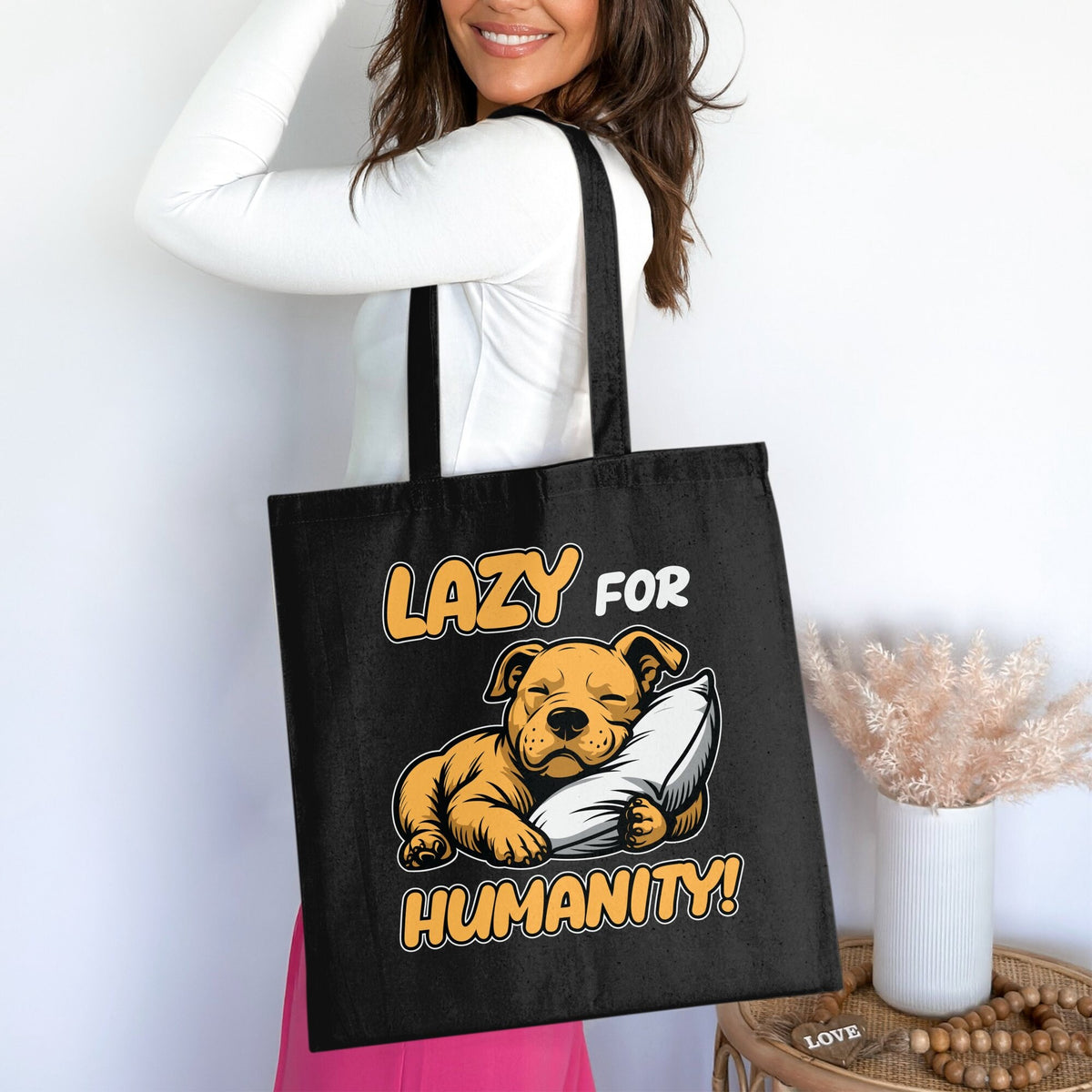 Cute Lazy Dog Tote Bag Funny Gift for Lazy People Lazy Design Tote Bag Humorous Tote Bag Unique Pet Lover Gift Sleepy Dog Print Bag Tote Bag – Warm & Stylish · Trending Graphic Apparel
