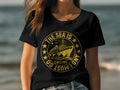 The Sea Is Calling And I Must Go Cruise Women39s Ladyfit TShirt Perfect For A Cruise Holiday Fun Gift For Sea Lovers Nautical Design Graphic Tee – Cozy Vibes · Perfect For Daily Wear