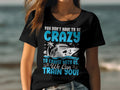 Crazy To Cruise With Us Train You Womens Ladyfit TShirt Cruise Holiday Shirt Vacation Wear Beach Trip Outfit Graphic Tee – Premium Graphic · Perfect For Daily Wear