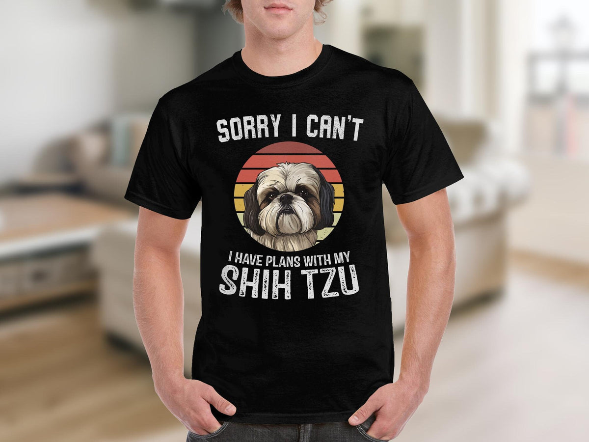 Dog T Shirt Sorry I Can39t I Have Plans With My Shih Tzu TShirt Dog Lovers Tee Animal Lovers Gift Funny Dog Shirt Cute Dog Print Pet Lovers Graphic Tee – Aesthetic Look · High-Quality Print