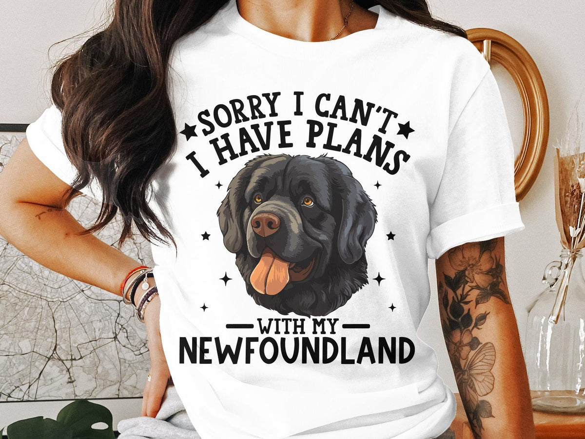 Dog T Shirt Sorry I Can39t I Have Plans With My Newfoundland Womens Ladyfit Dog T Shirt Dog Lovers Gift Cute Puppy Lover Shirt Funny Dog Tee Graphic Tee – Aesthetic Look · Perfect For Daily Wear