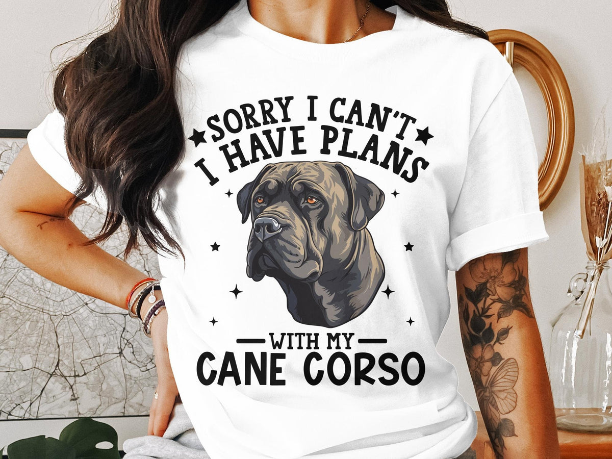 Dog T Shirt Sorry I Can39t I Have Plans With My Cane Corso TShirt Women39s Ladyfit Dog Lover Shirt Cane Corso Dog Tee Pet Lover39s Gift Graphic Tee – Soft Feel · Trending Graphic Apparel
