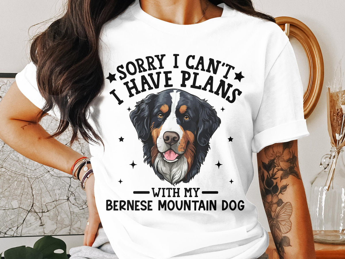 Dog T Shirt Sorry I Can39t I Have Plans With My Bernese Mountain Dog TShirt Fun Dog Lover Graphic Tee Womens Ladyfit Dog Shirt Pet Owner Gift Graphic Tee – Aesthetic Look · Perfect For Daily Wear