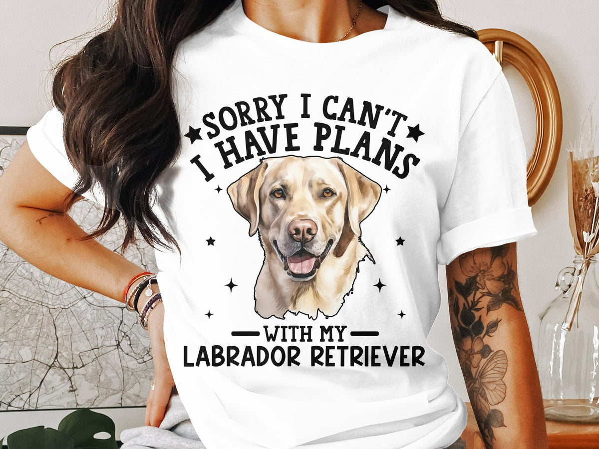 Dog T Shirt Sorry I Can39t I Have Plans With My Labrador Retriever Shirt for Women Dog Lover Ladyfit TShirt Funny Labrador Gift Graphic Tee – Aesthetic Look · Great Gift For Fans