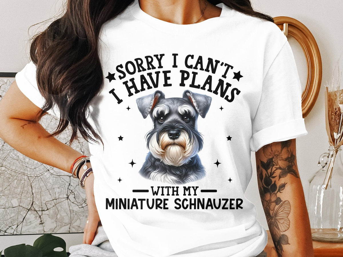 Dog T Shirt Sorry I Can39t I Have Plans With My Miniature Schnauzer TShirt Womens Ladyfit Dog T Shirt Dog Lover Gift Tee Cute Dog Print Shirt Graphic Tee – Everyday Comfort · Must-Have Style