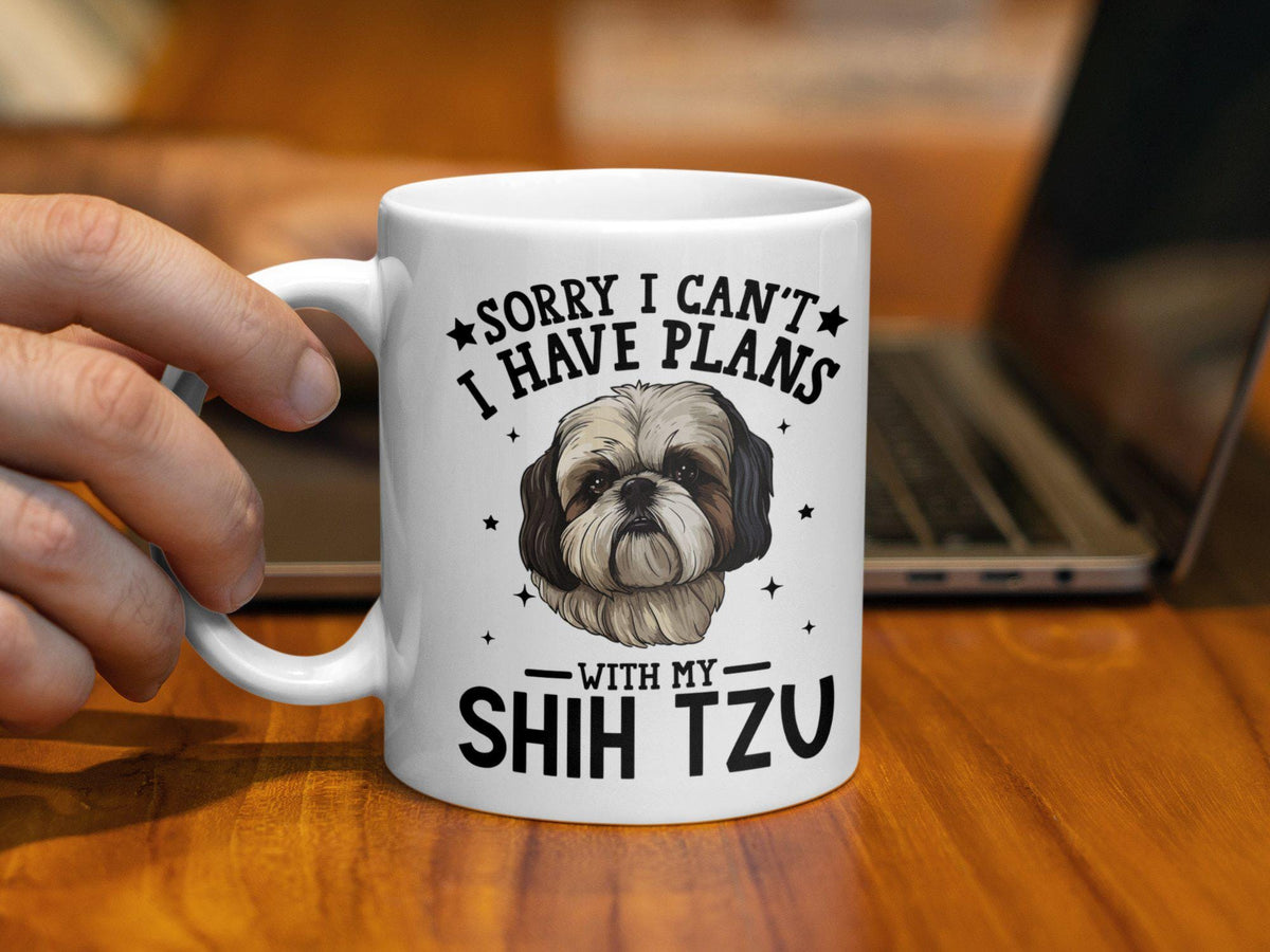 Funny Dog Shih Tzu Themed 11oz Coffee Mug Sorry I Can39t I Have Plans with My Shih Tzu Cute Dog Lover Mug Perfect Gift for Dog Owners Graphic Tee – Bold Style · Must-Have Style