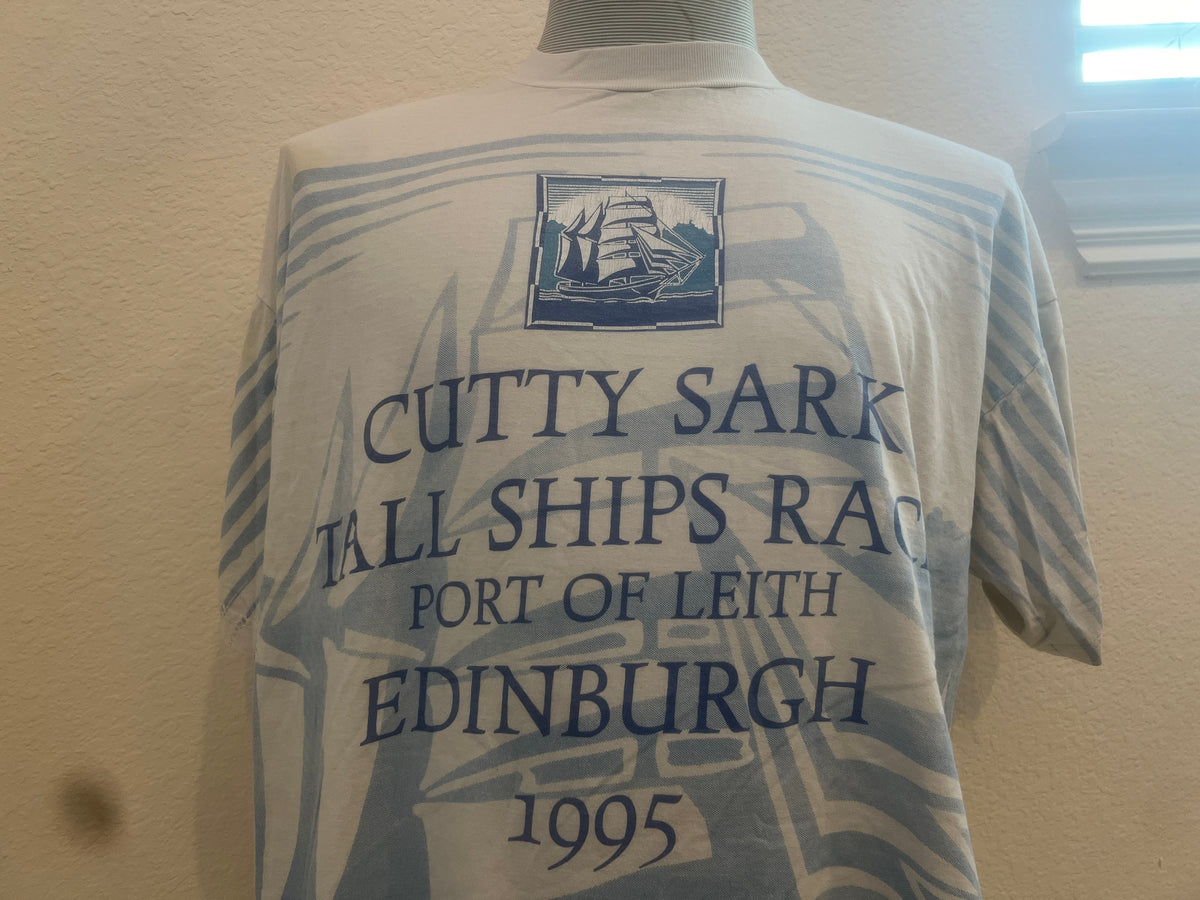 Vintage 9039s Cutty Sark 1995 Tall Ships Race Edinburgh Scotland White T Shirt Size L Graphic Tee – Bold Style · Trending Graphic Apparel