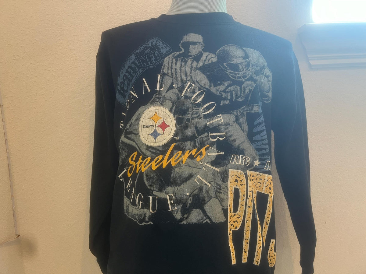 Vintage 9039s Pittsburgh Steelers Black Crewneck Sweatshirt Size M Sweatshirt – Soft Feel · High-Quality Print
