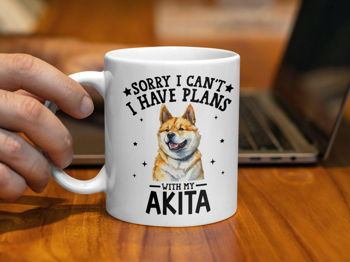 Funny Dog Themed Coffee Mug Sorry I Can39t I Have Plans With My Akita 11oz Coffee Mug For Dog Lovers Cute Dog Lover Gift Mug Graphic Tee – Everyday Comfort · Must-Have Style