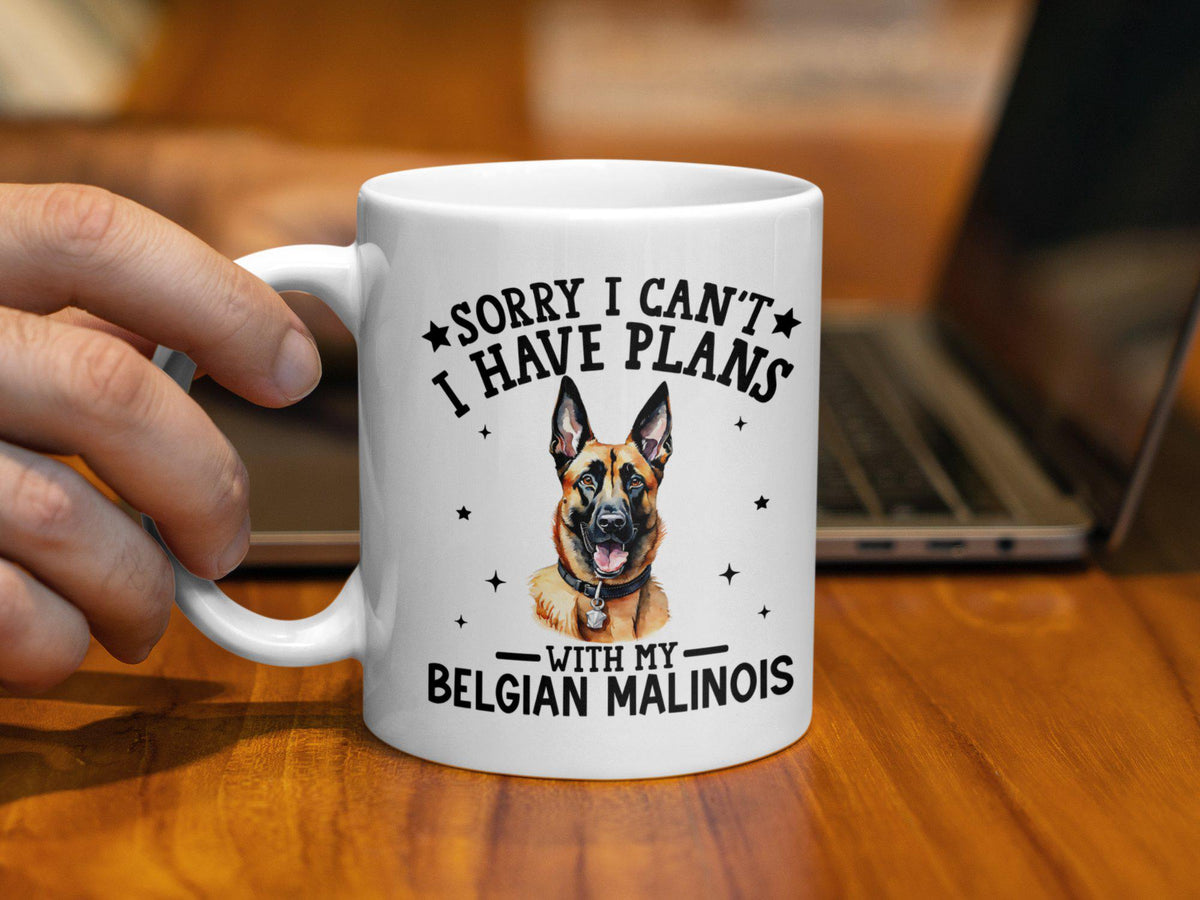Funny Dog Themed 11oz Coffee Mug Sorry I Can39t I Have Plans With My Belgian Malinois Cute Pet Lover Gift Dog Owner Mug Graphic Tee – Aesthetic Look · Great Gift For Fans