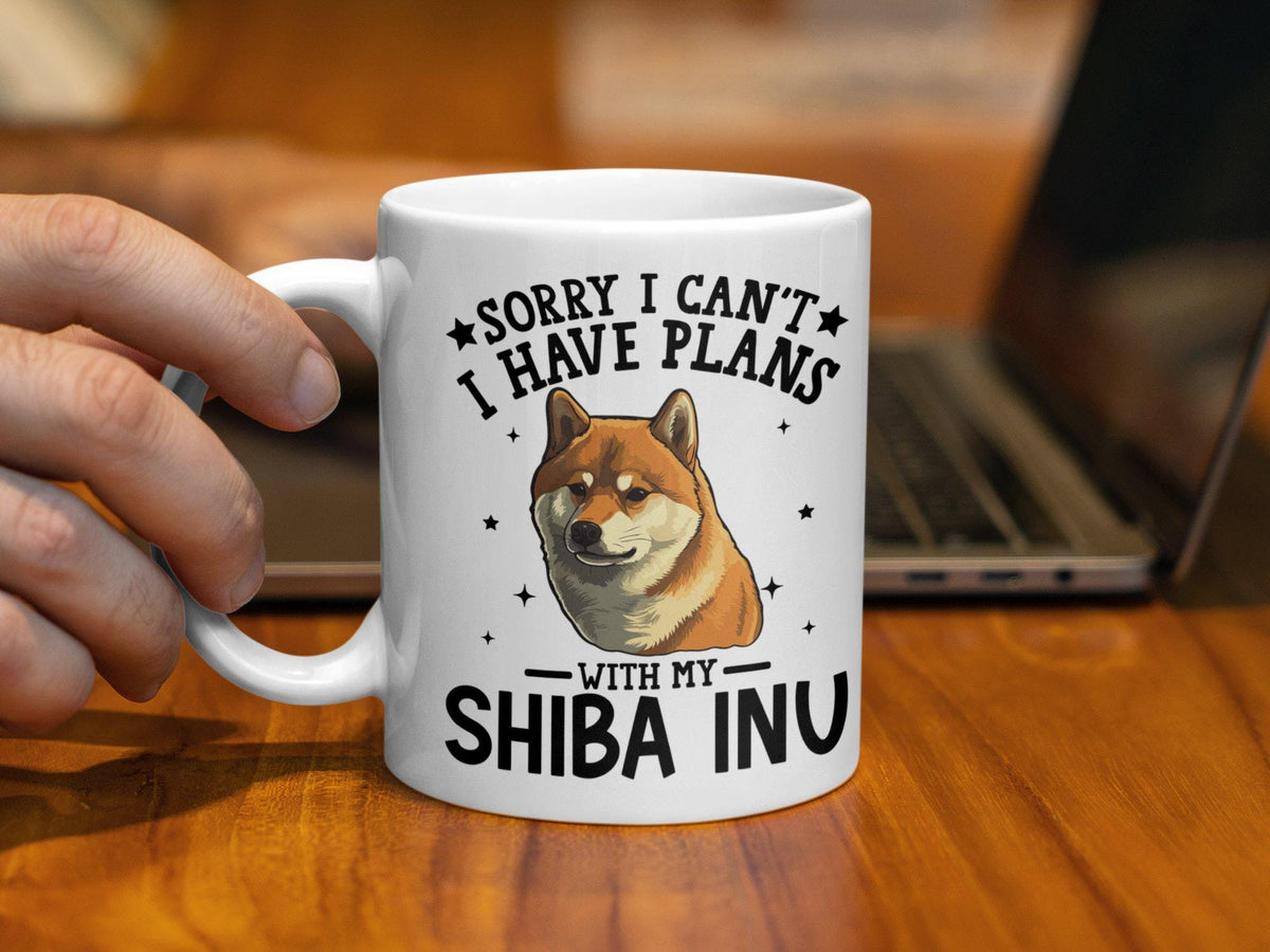 Funny Dog Coffee Mug Sorry I Can39t I Have Plans with My Shiba Inu Cute Dog Lovers Mug Shiba Inu Dog Themed 11oz Coffee Mug Graphic Tee – Everyday Comfort · Perfect For Daily Wear