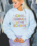 Cute Halloween Teacher Sweatshirt with Ghosts Cool Ghouls Love School Silly Kindergarten Teacher Crewneck with Stars Floral Halloween Sweatshirt – Cozy Vibes · High-Quality Print