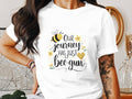 Funny Bee T Shirt for Women Ladyfit Our Journey Has Just Beegun T Shirt Cute Graphic Tee Casual Summer Top Graphic Tee – Soft Feel · High-Quality Print