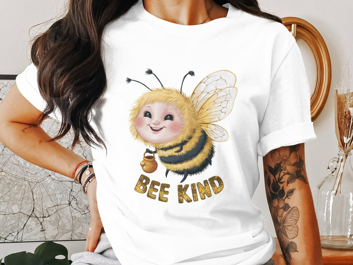 Funny Bee Kind TShirt for Women Ladyfit Cute Bee Shirt Novelty Humor Tee Adorable Bee Graphic Top Gift for Her Graphic Tee – Premium Graphic · Must-Have Style