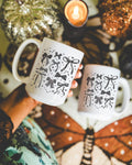 Cute Gothic Halloween Coffee Mug for Spooky Sister Who Loves Bows Boho Halloween 15 Oz Coffee Mug Butterfly Lover Fall Mug Witchy Vibes Graphic Tee – Bold Style · Great Gift For Fans