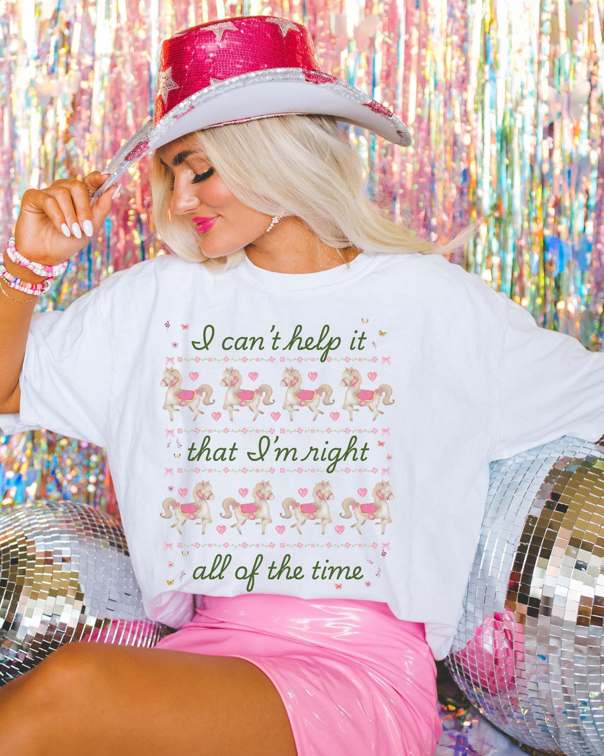 Funny Saying Shirt with Cute Pink Circus Ponies Silly 90s Aesthetic TShirt with Flowers Gift for Girlfriend Eclectic Grandma Y2K Vibe Graphic Tee – Warm & Stylish · Trending Graphic Apparel