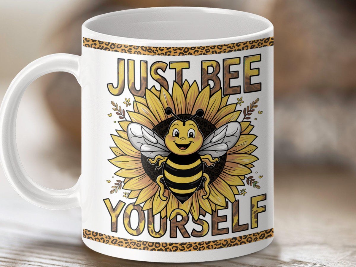 Coffee Mug Funny Bee Design Just Bee Yourself Mug Bee Tea Mug Bee Gift Idea Sunflower Bee Mug Humorous Mug Unique Mug Gift Graphic Tee – Everyday Comfort · Trending Graphic Apparel