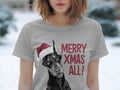 Xmas TShirt Christmas T Shirt Doberman Pinscher Dog Santa Hat Dog Lover Gifts Pet Christmas Shirt Holiday Season Merry Xmas TShirt Graphic Tee – Soft Feel · Perfect For Daily Wear