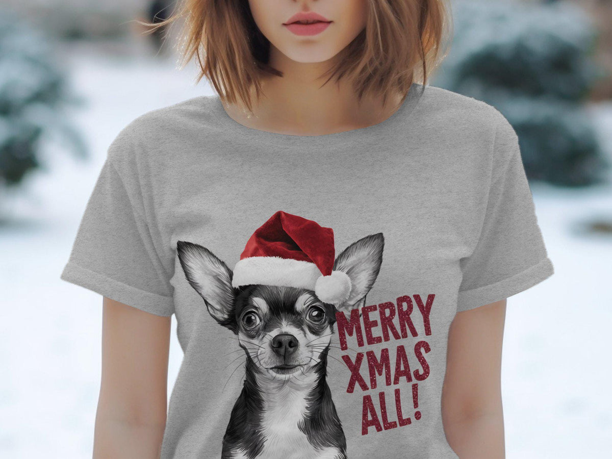Xmas TShirt Christmas T Shirt Chihuahua Dog Santa Hat Dog Lover Gifts Pet Christmas Shirt Holiday Season Merry Xmas TShirt Graphic Tee – Premium Graphic · Must-Have Style