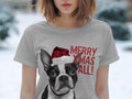 Xmas TShirt Christmas T Shirt Boston Terrier Dog Santa Hat Dog Lover Gifts Pet Christmas Shirt Holiday Season Merry Xmas TShirt Graphic Tee – Feel-Good Design · Great Gift For Fans