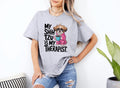 Funny Dog Therapist T Shirt My Shih Tzu Is My Therapist Xmas Birthdays Gift Tee Shirt for Any Occasion Graphic Tee – Feel-Good Design · High-Quality Print