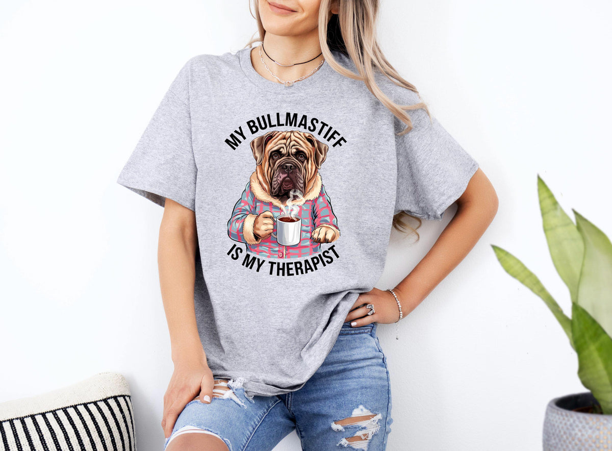 Funny Dog Therapist TShirt Bullmastiff Lover Shirt Dog Owner Gift Xmas Birthdays Any Occasion Unique Dog Print Tee Graphic Tee – Cozy Vibes · Top Pick For Any Outfit