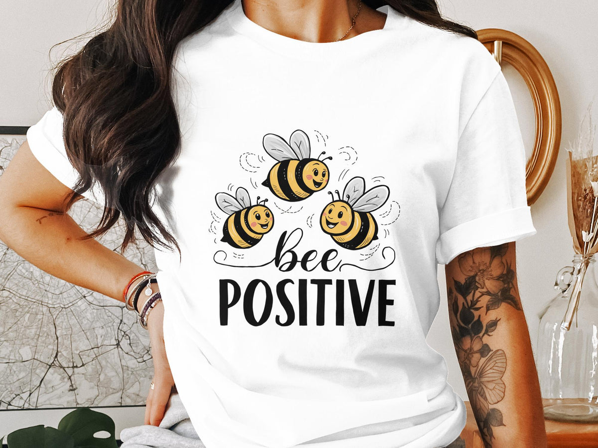 Funny Bee T Shirt for Women Bee Positive Ladyfit Tee Cute Humor Bee Shirt Inspiring Bee Design Women39s Graphic Tee Bee Lover Gift Graphic Tee – Bold Style · Trending Graphic Apparel