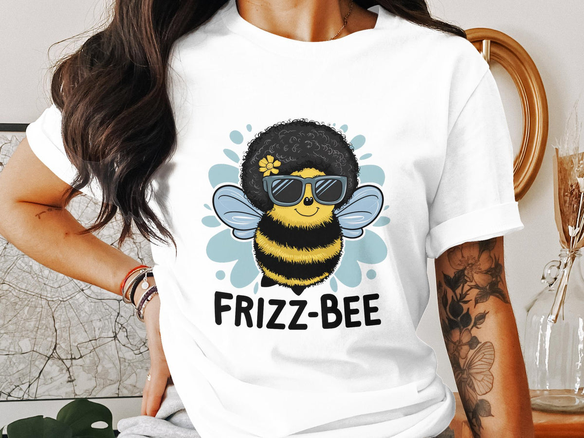 Funny Bee TShirt for Women Ladyfit Cute FrizzBee Design Afro Bee Tee Women39s Humorous Graphic Tee Stylish Bee Shirt Gift Graphic Tee – Aesthetic Look · Top Pick For Any Outfit