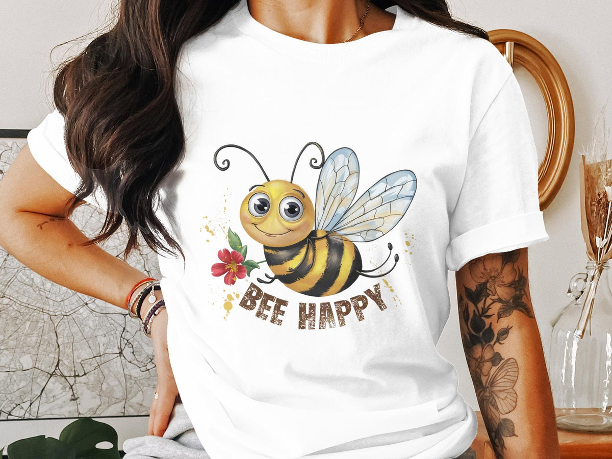 Funny Bee T Shirt For Women Ladyfit Cute Bee Happy Graphic Tee Bumblebee Print Women39s Humorous Shirt Gift Idea for Her Graphic Tee – Soft Feel · High-Quality Print