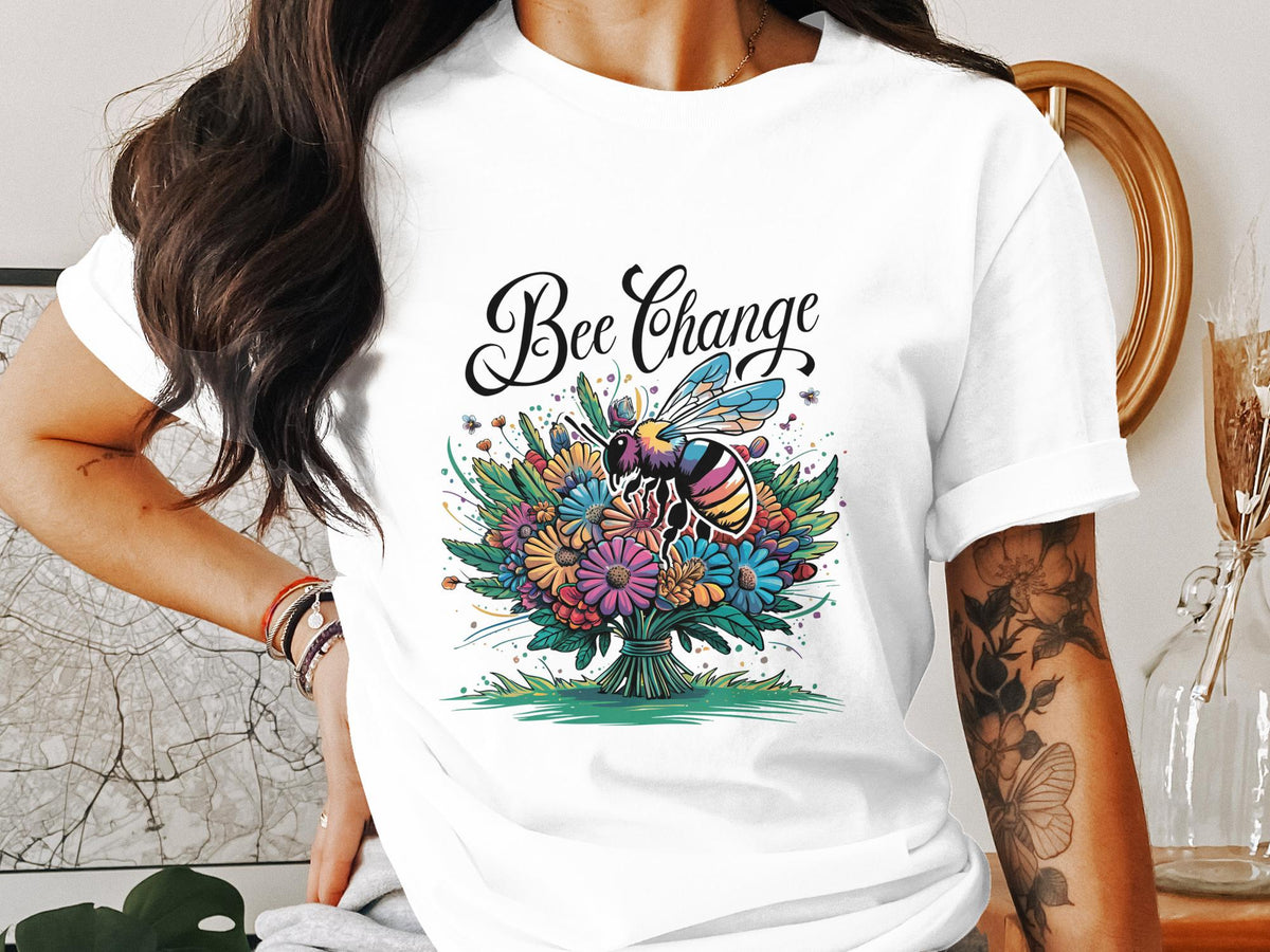 Funny Bee T Shirt for Women Ladyfit Bee Change Shirt Cute Graphic Tee Floral Bee Design Top Women39s Casual Spring Summer Outfit Graphic Tee – Soft Feel · Perfect For Daily Wear
