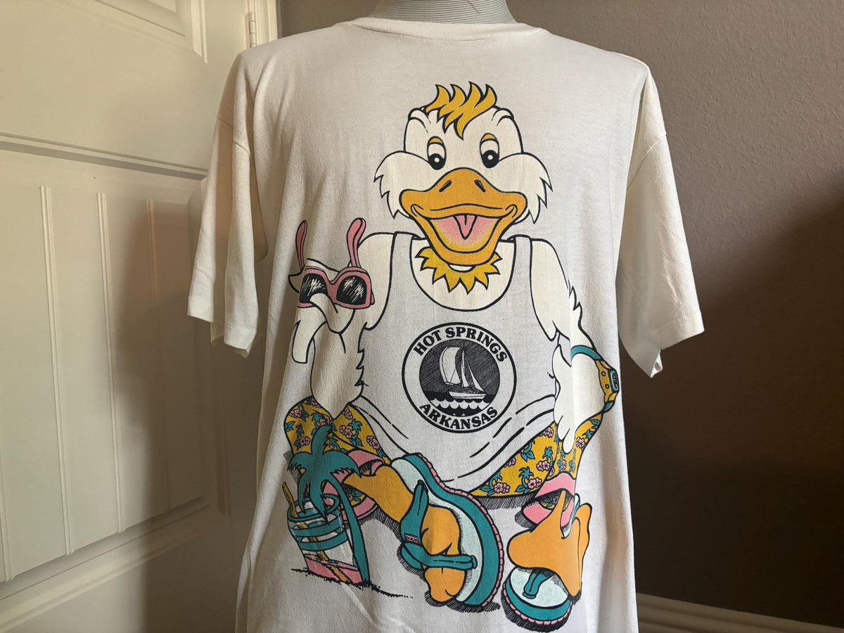 Vintage 9039s Hot Springs Arkansas Vacation Duck T shirt XLL Graphic Tee – Aesthetic Look · Great Gift For Fans