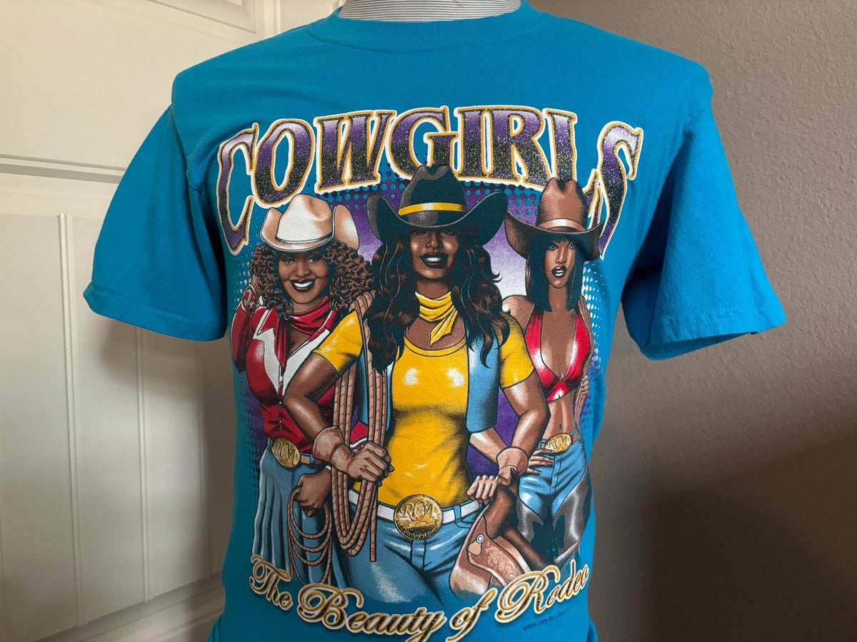 Vintage 9039s Cowgirls The Beauty Of Rodeos Glitter T shirt S Graphic Tee – Easygoing Wear · Perfect For Daily Wear
