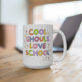 Cute Halloween Teacher Coffee Mug with Ghosts Cool Ghouls Love School Silly Kindergarten Teacher 15 Oz Mug with Stars Floral Halloween Graphic Tee – Feel-Good Design · High-Quality Print