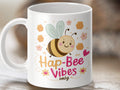 HapBee Vibes Only Coffee Mug Funny Bee Design Mug Bee Tea Mug Fun Bee Gift Idea Cute Honey Bee Mug Bee Lover Gift Bee Themed Mug Graphic Tee – Aesthetic Look · Trending Graphic Apparel