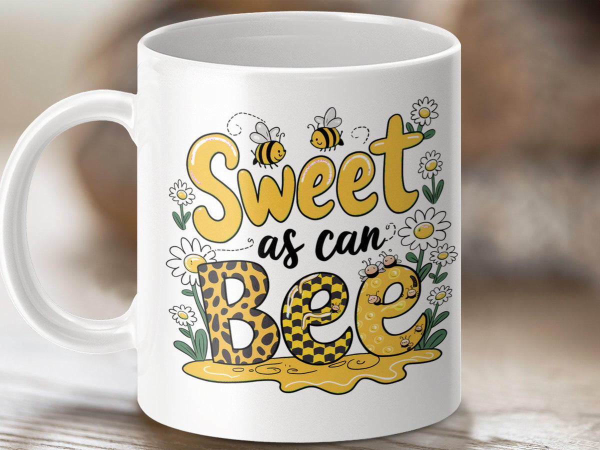 Sweet as Can Bee Coffee Mug Funny Bee Design Bee Tea Mug Cute Bee Gift Idea Adorable Honeycomb Mug Unique Bee Lover39s Cup Graphic Tee – Feel-Good Design · Top Pick For Any Outfit