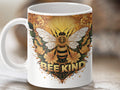 Bee Kind Coffee Mug Funny Bee Design Bee Tea Mug Bee Gift Idea Flower Decor Inspirational Mug Bee Lover Gift Office Humor Mug Cute Graphic Tee – Premium Graphic · High-Quality Print