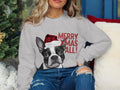 Xmas Sweater Christmas Sweatshirt Boston Terrier Dog Santa Hat Dog Lover Gifts Pet Christmas Shirt Holiday Season Merry Xmas Jumper Sweatshirt – Bold Style · Top Pick For Any Outfit