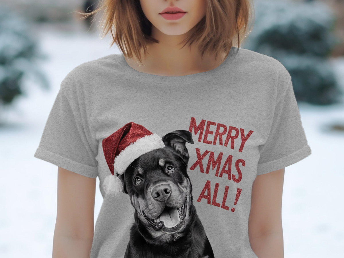 Xmas TShirt Christmas T Shirt Rottweiler Dog Santa Hat Dog Lover Gifts Pet Christmas Shirt Holiday Season Merry Xmas TShirt Graphic Tee – Cozy Vibes · Top Pick For Any Outfit