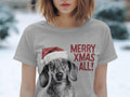 Xmas TShirt Christmas T Shirt Dachshund Dog Santa Hat Dog Lover Gifts Pet Christmas Shirt Holiday Season Merry Xmas TShirt Graphic Tee – Aesthetic Look · Perfect For Daily Wear