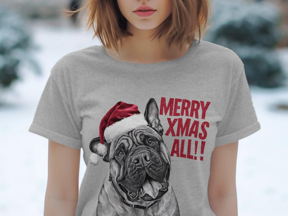 Xmas TShirt Christmas T Shirt Bullmastiff Dog Santa Hat Dog Lover Gifts Pet Christmas Shirt Holiday Season Merry Xmas TShirt Graphic Tee – Cozy Vibes · Must-Have Style